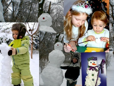 Участники №14, Денис (5 лет) Филипп (2 года) и мама Светлана: "Вы верите в снег? Жители какой части нашей прекрасной страны могут задать столь необычный вопрос? Конечно, - самой южной и теплой ее части – Крыма. А какое зимнее развлечение у деток в самом солнечном городе Крыма, где солнышко сияет целых 245 дней в году? Ну конечно – увидеть снег по телевизору!! Хотя нет, иногда малыши все же успевают стать свидетелями холодных летающих геометрических фигур правильной формы – и даже словить несколько, подставив ладошки. Ведь они растают, не долетая до земли… В наших магазинах вы с большим трудов найдете санки, коньки или ледянки – отсутствие спроса убивает предложение. А на новогодние гуляния иногда можно выйти в туфельках и пиджачках. Но месяц предпраздничной суеты, наверное, по настоятельным просьбам Дедушки Мороза, дарит нам один день. Однажды вы просыпаетесь утром и привычным движением раздвигаете шторы. И вы странным образом не ощущаете привычной серости (теперь я понимаю, почему дома в некоторых странах красят в разные цвета). И именно НЕ ОЩУЩАЕТЕ, потому что способность ВИДЕТЬ внезапно отключилась. Ослепление необычной белизной понемногу начинает спадать, и вашему непривычному глазу постепенно вырисовываются легкие очертания дорог и деревьев, скамеечек и детской площадки. И будь вам 100 лет, вас охватывает великая детская радость, и сразу расчетливая мысль – УСПЕТЬ, ведь это ОДИН ДЕНЬ. А ЗИМНИЙ день заканчивается в 16 часов. … В этот день еще нужно быть абсолютно здоровым и свободным от оков рабочего дня. Если вам повезло, вы – Счастливчик Года. Подготовка к новогодним праздникам вашей семьи не будет ограничена салатом оливье и обязательной елкой. Вы сможете сделать Снеговика и достав сани советских времен, стать Новогодним Оленем для вашего малыша. У вас девятый месяц, и даже ходить в последние дни получается с трудом? Но Чудо Одного Дня уже окутало вас белой шалью из невидимых и звонких колокольчиков, секунды превращаются в часы и наоборот, и вот в шесть рук с будущим папой вы создаете двухметр